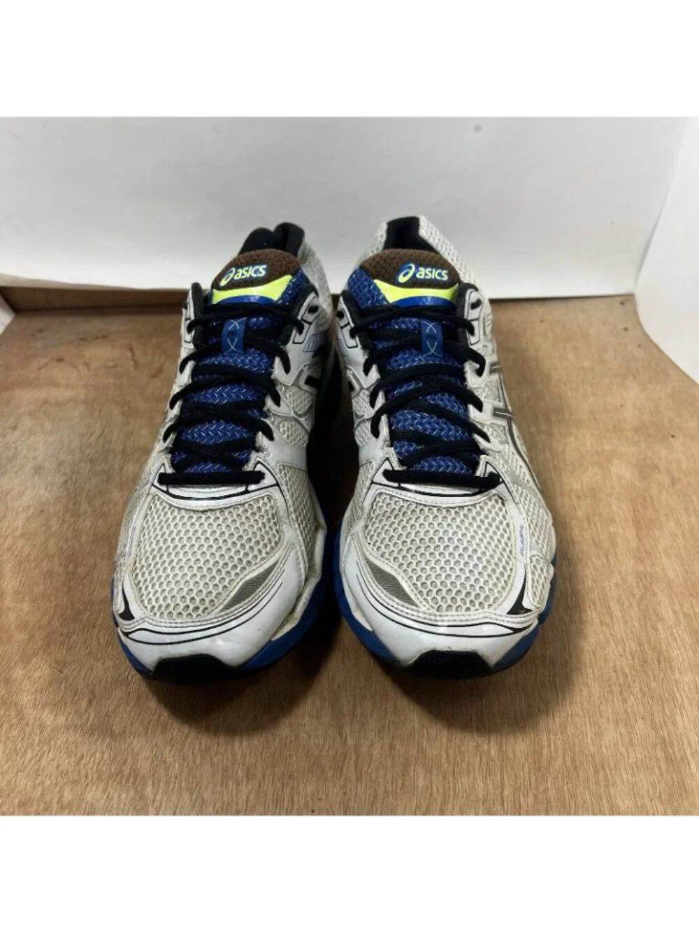 Asics Gel Nimbus 16 T435N Men’s Size 12 White Black Blue Running Shoes